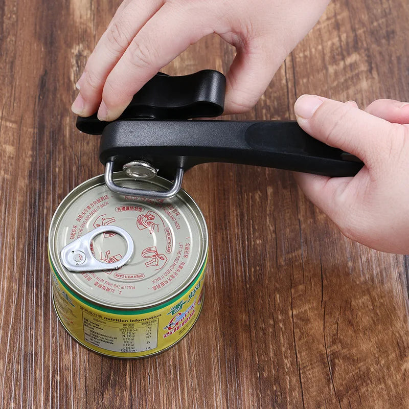 Professional Safety Hand-Actuated Can Opener: Easy Grip Kitchen Tool