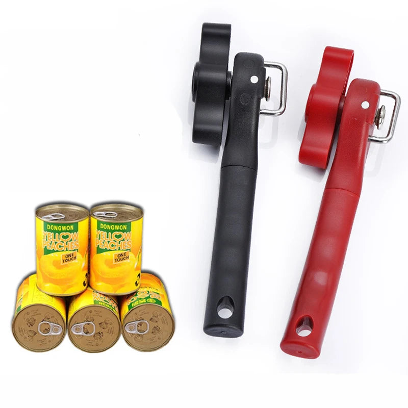 Professional Safety Hand-Actuated Can Opener: Easy Grip Kitchen Tool