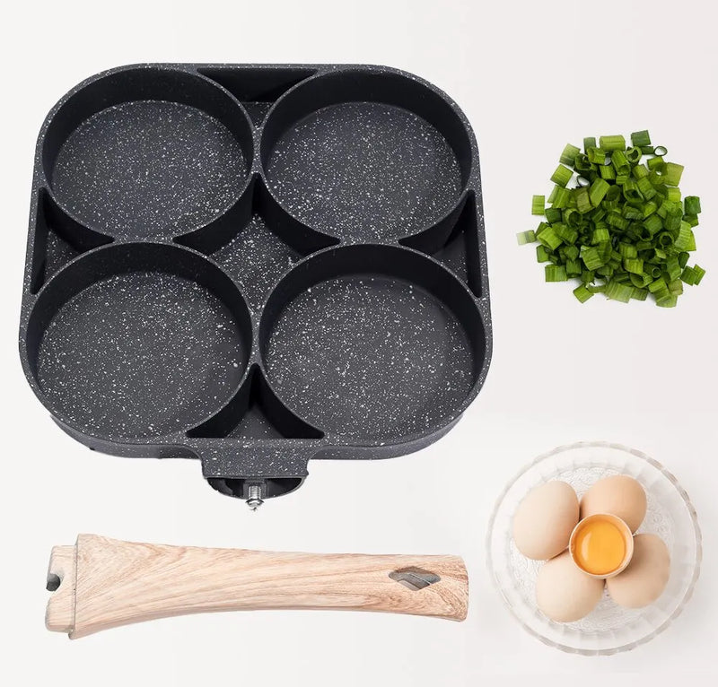 4-Hole Omelet Pan: Nonstick Cooking Pot for Breakfast Maker