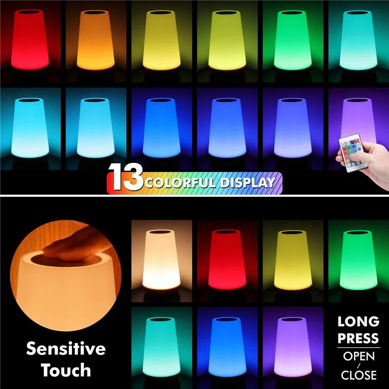 🔥👻HOT SALES HALLOWEEN👻🔥RGB Touch Lamp: Portable Night Light, USB Rechargeable