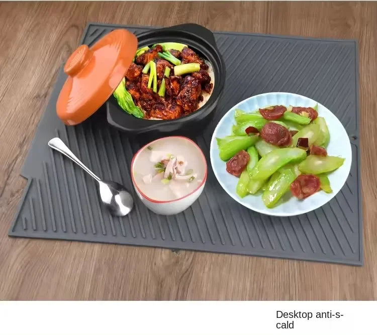 Silicone Drain Pad: Kitchen Drying Mat and Non-Slip Coaster