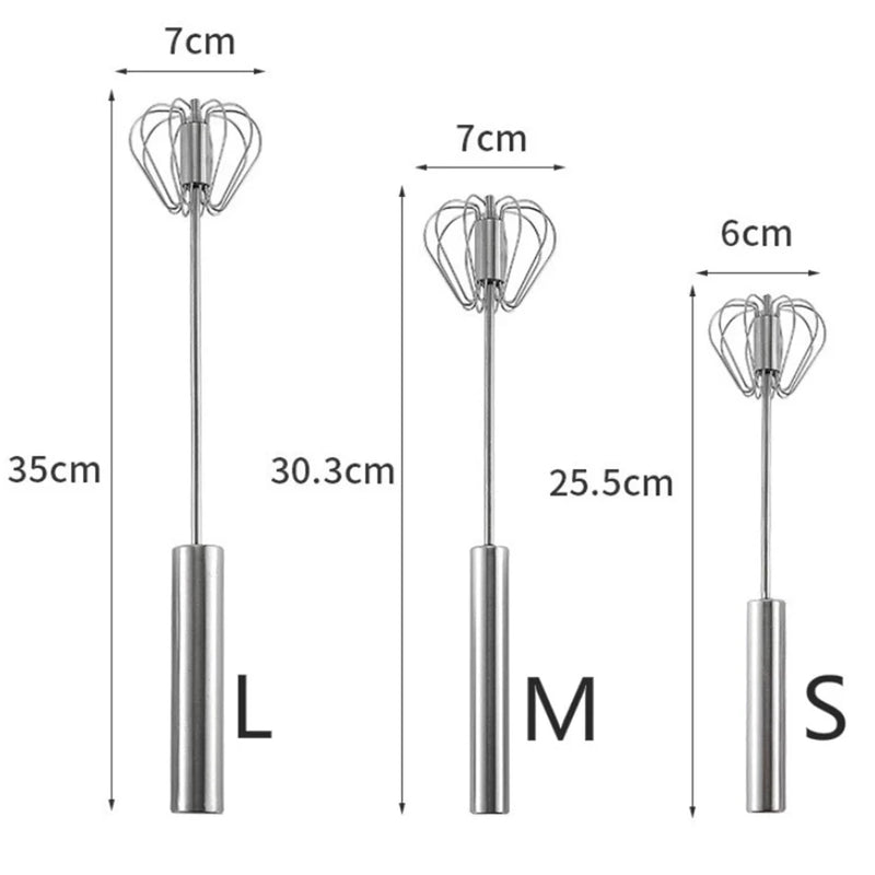 Stainless Steel Egg Beater: Manual Kitchen Mixer