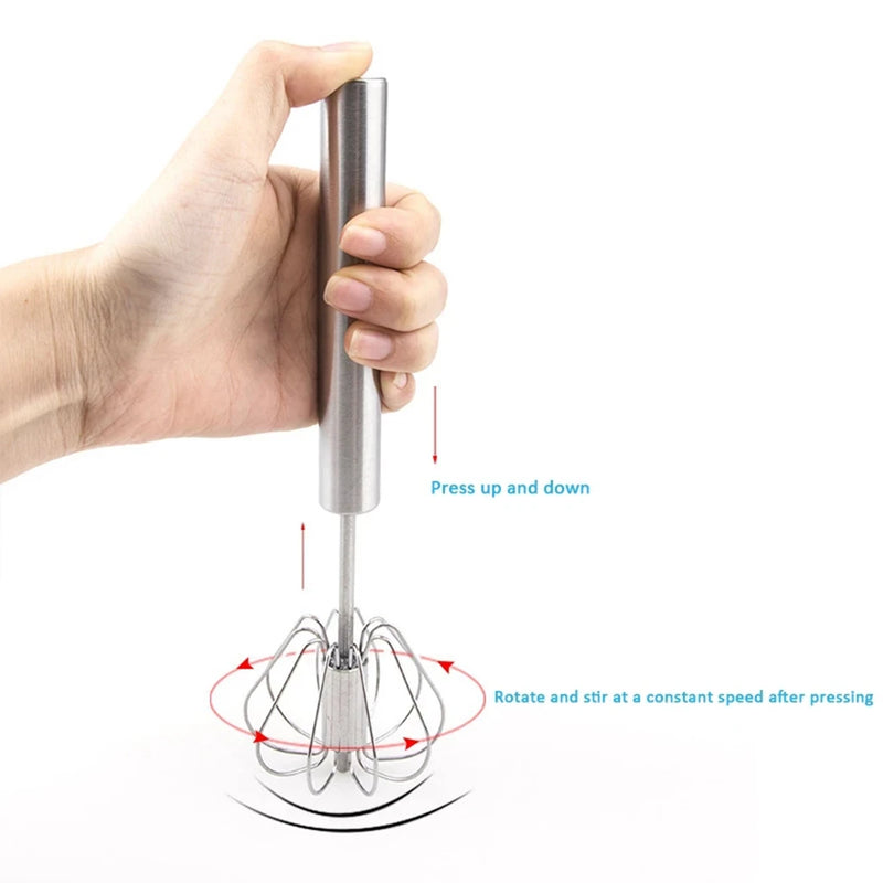 Stainless Steel Egg Beater: Manual Kitchen Mixer