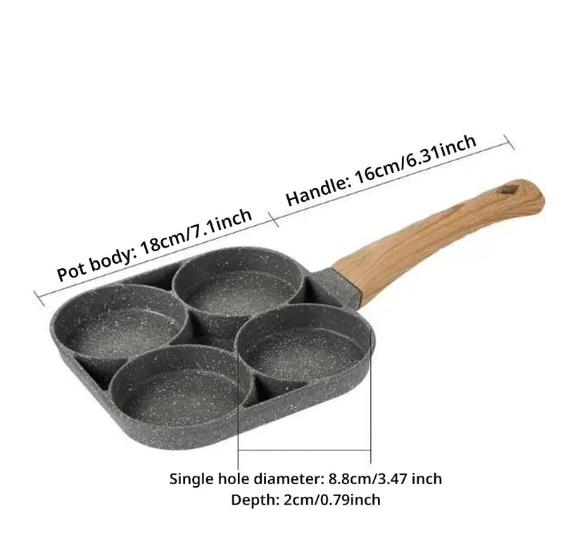 4-Hole Omelet Pan: Nonstick Cooking Pot for Breakfast Maker