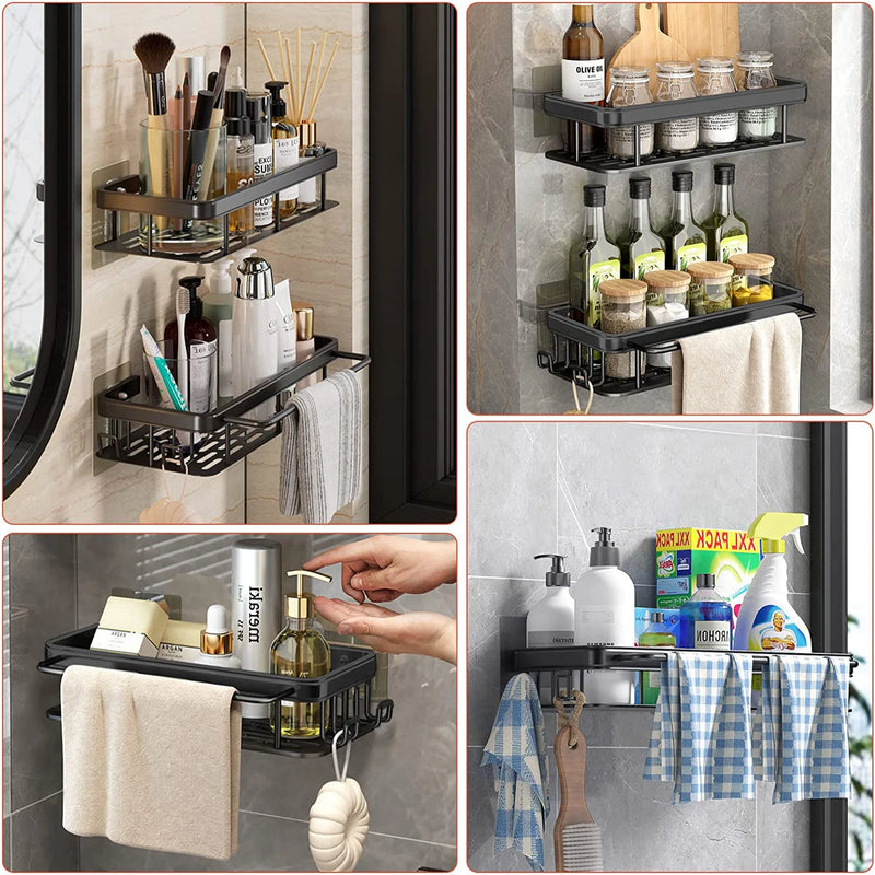 Aluminum Alloy Bathroom Shelf: No-Drill Storage Organizer