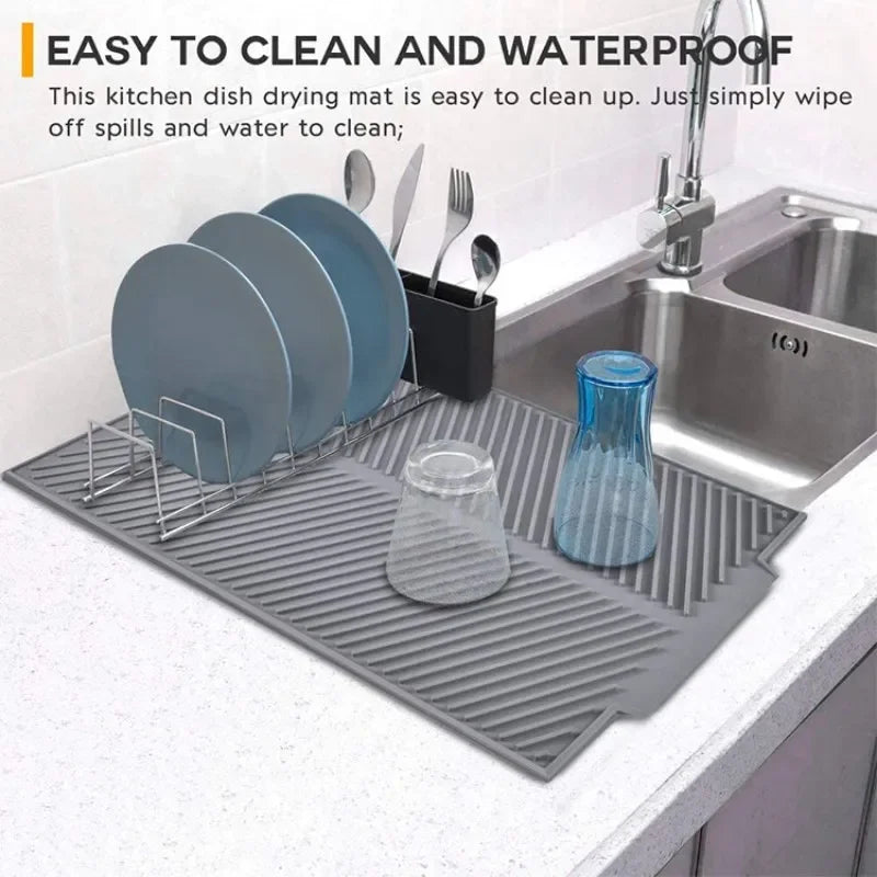 Silicone Drain Pad: Kitchen Drying Mat and Non-Slip Coaster