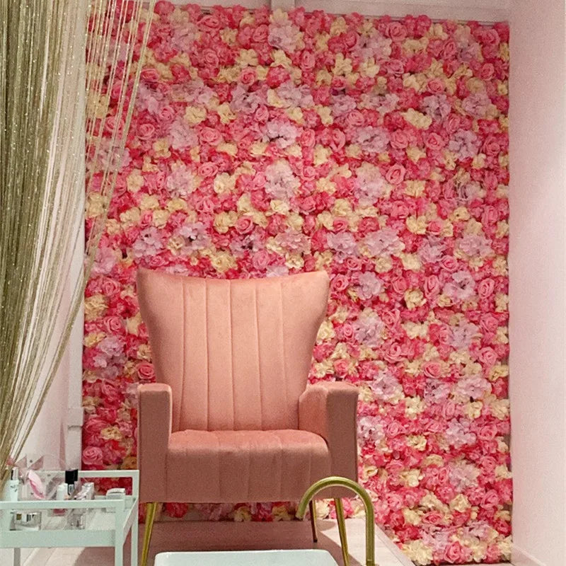 Silk Rose Flower Wall: Home Backdrop Decor