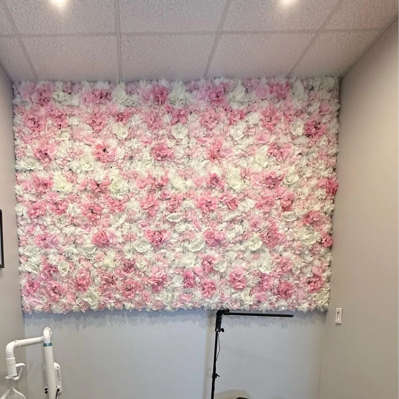 Silk Rose Flower Wall: Home Backdrop Decor