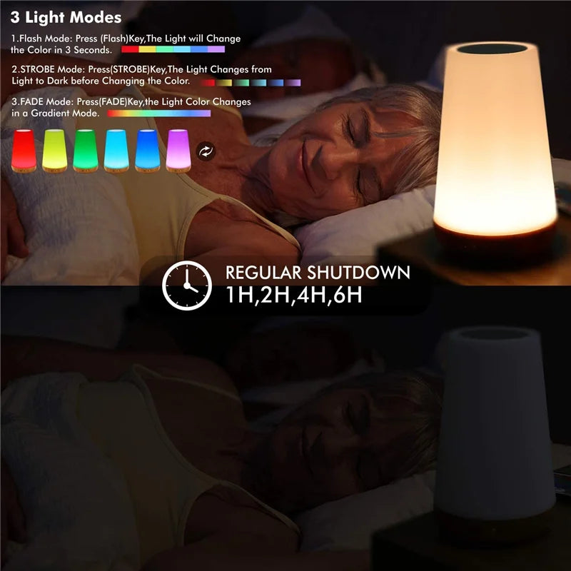 🔥👻HOT SALES HALLOWEEN👻🔥RGB Touch Lamp: Portable Night Light, USB Rechargeable