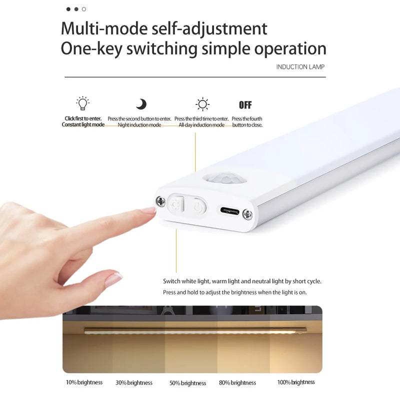 Motion Sensor Night Light: USB Under-Cabinet Lighting for Any Space