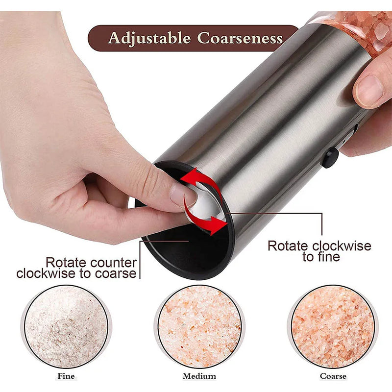 USB Rechargeable Electric Salt and Pepper Grinder Set