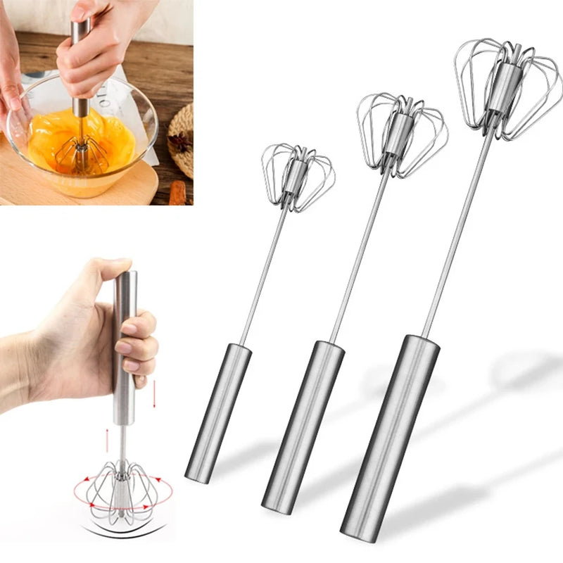 Stainless Steel Egg Beater: Manual Kitchen Mixer