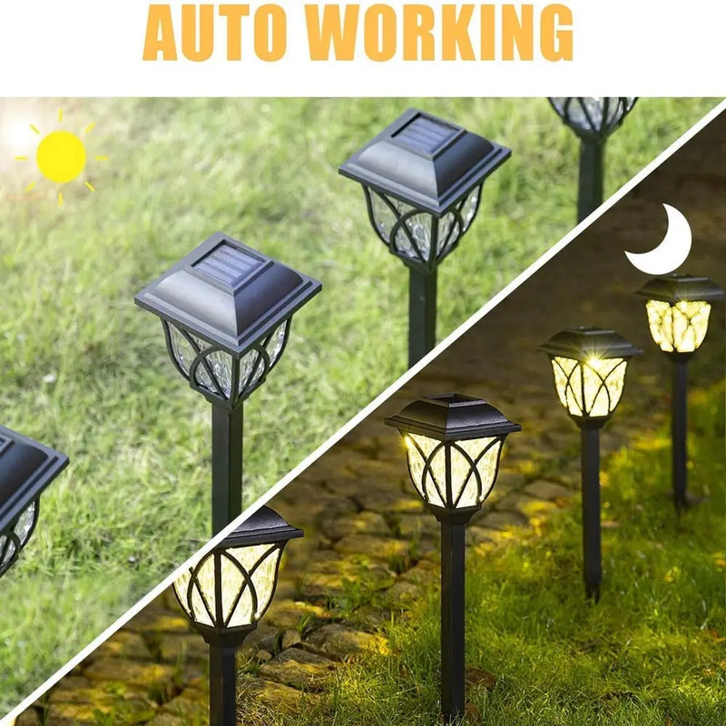 Set of 2 Solar Lawn Lights: Waterproof Outdoor Decoration for Walkways and Driveways