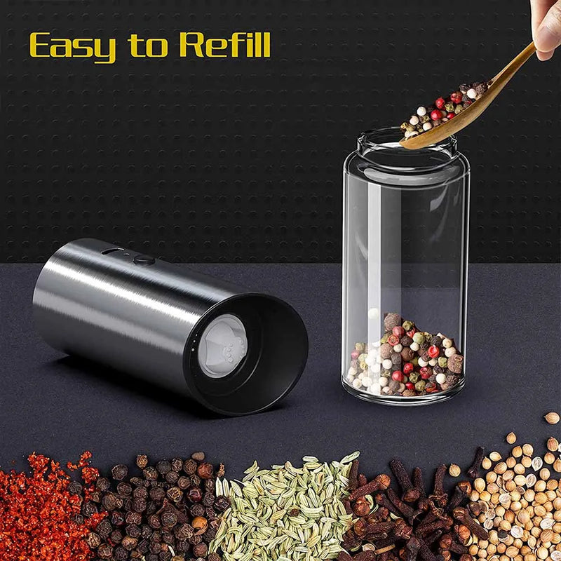 USB Rechargeable Electric Salt and Pepper Grinder Set