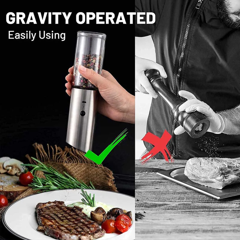 USB Rechargeable Electric Salt and Pepper Grinder Set