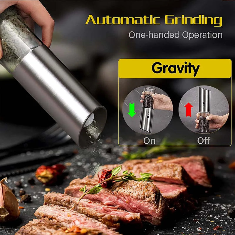 USB Rechargeable Electric Salt and Pepper Grinder Set